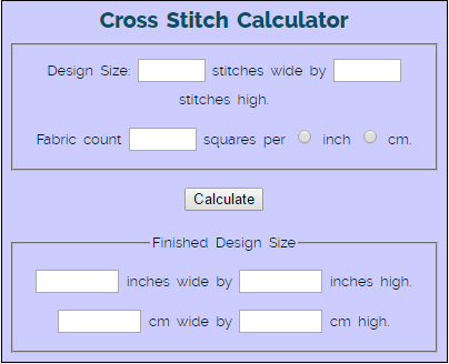 The Best Cross Stitch Calculators | Lord Libidan