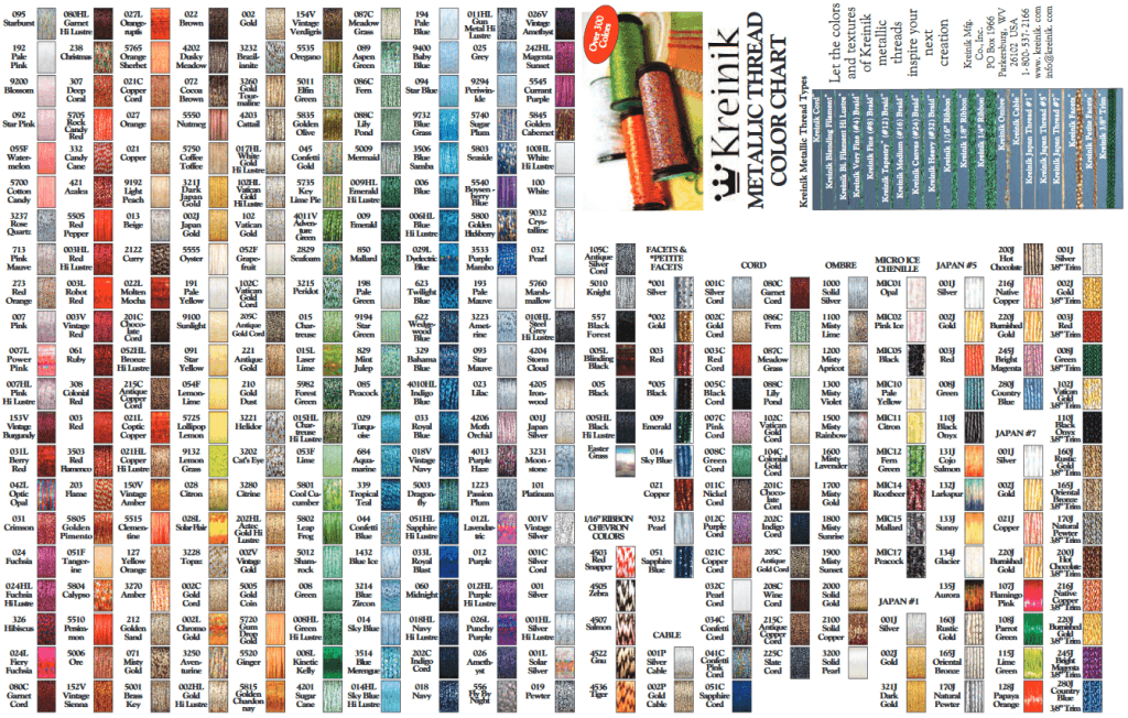 Kreinik Conversion Chart