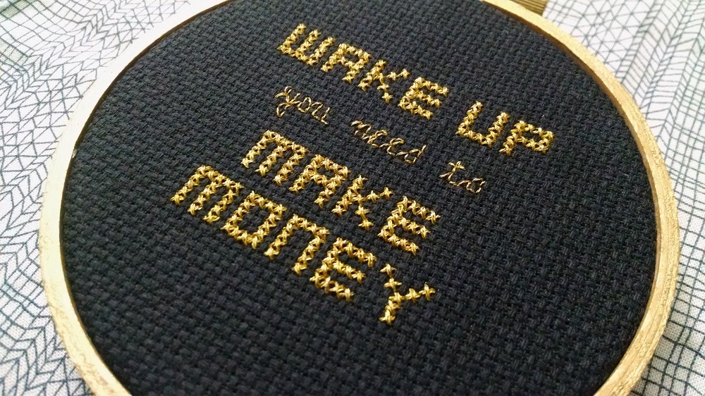 FO] My second ever cross stitch with some custom lettering