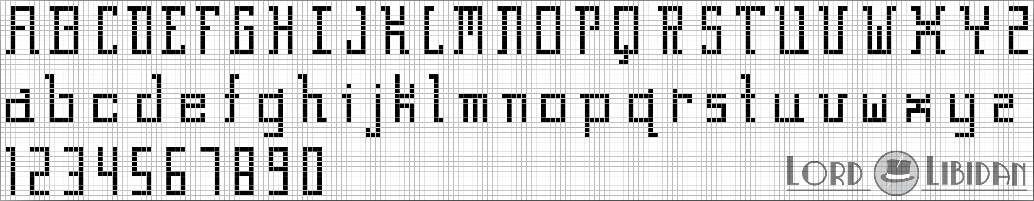 Square Cross Stitch Alphabet Pattern Free Download by Lord Libidan