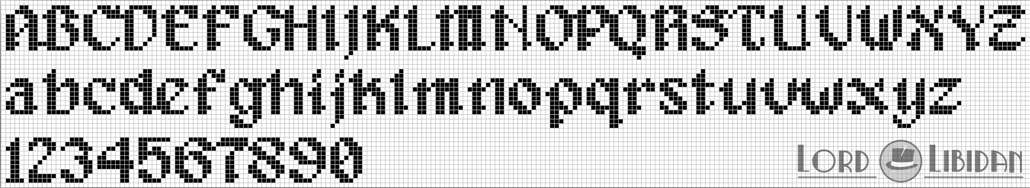 Fountain Pen Cross Stitch Alphabet Pattern Free Download by Lord Libidan