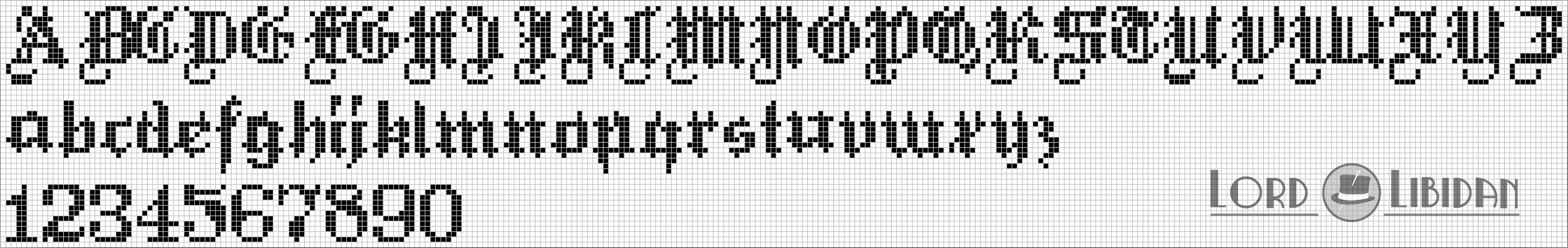 Ye Olde Cross Stitch Alphabet Pattern Free Download by Lord Libidan