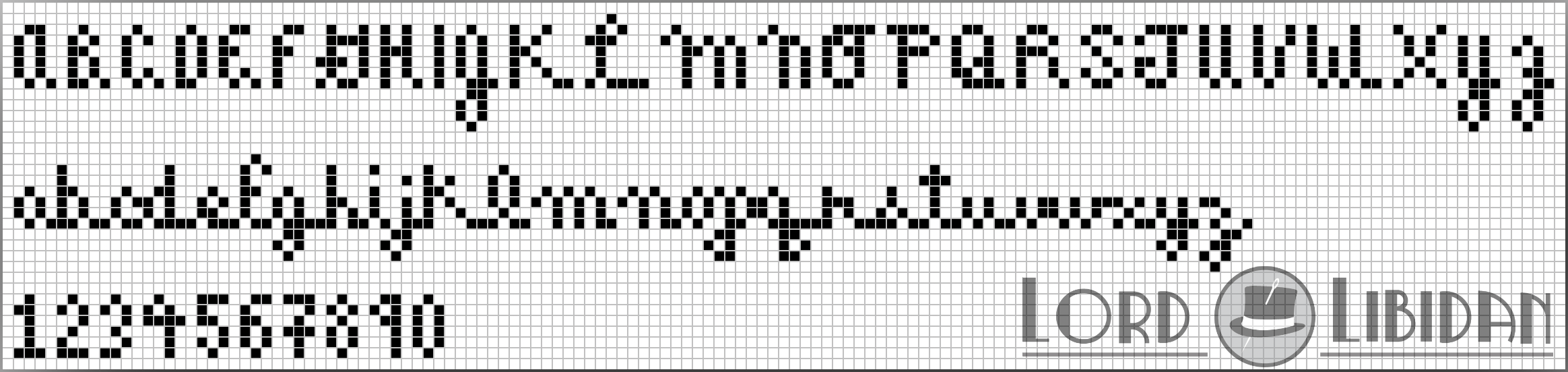 Cursive Cross Stitch Alphabet Pattern Free Download by Lord Libidan