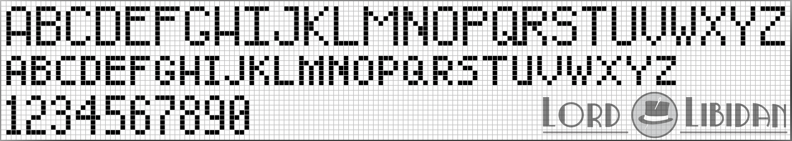 Full Caps Arial Cross Stitch Alphabet Pattern Free Download by Lord Libidan