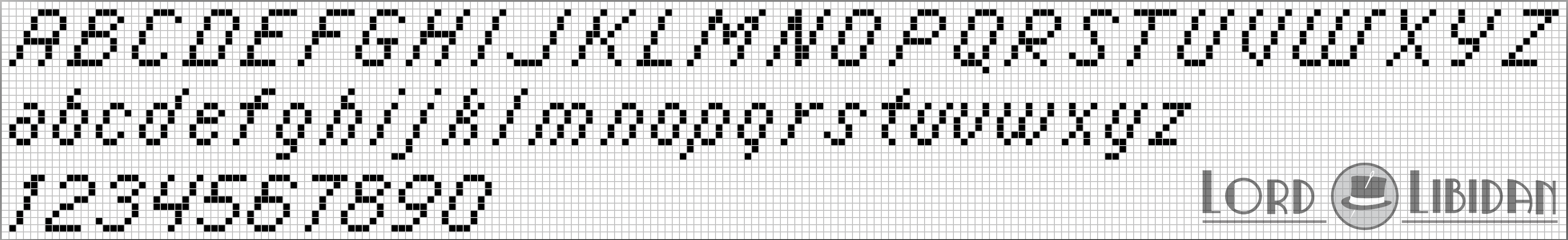 Italic Cross Stitch Alphabet Pattern Free Download by Lord Libidan