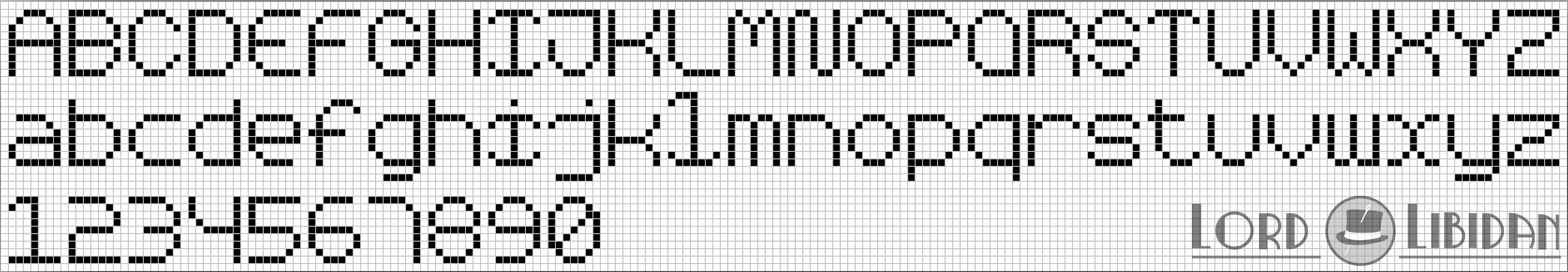 Bowed Cross Stitch Alphabet Pattern Free Download by Lord Libidan