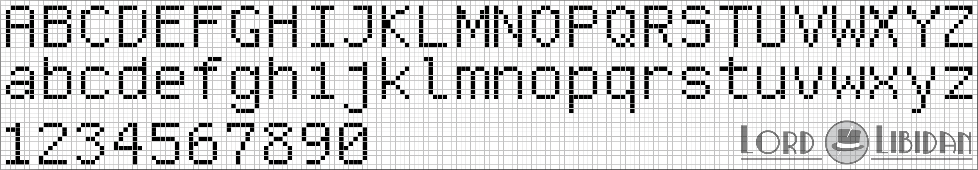 Tall Sans Serif Cross Stitch Alphabet Pattern Free Download by Lord Libidan